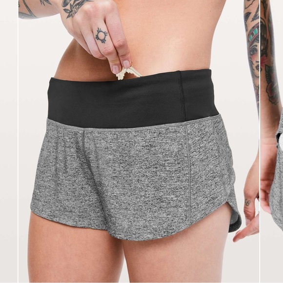 Lululemon Speed Up Short LR 2.5” Inseam Heather Lux Multi Black Size 10 - Picture 1 of 8